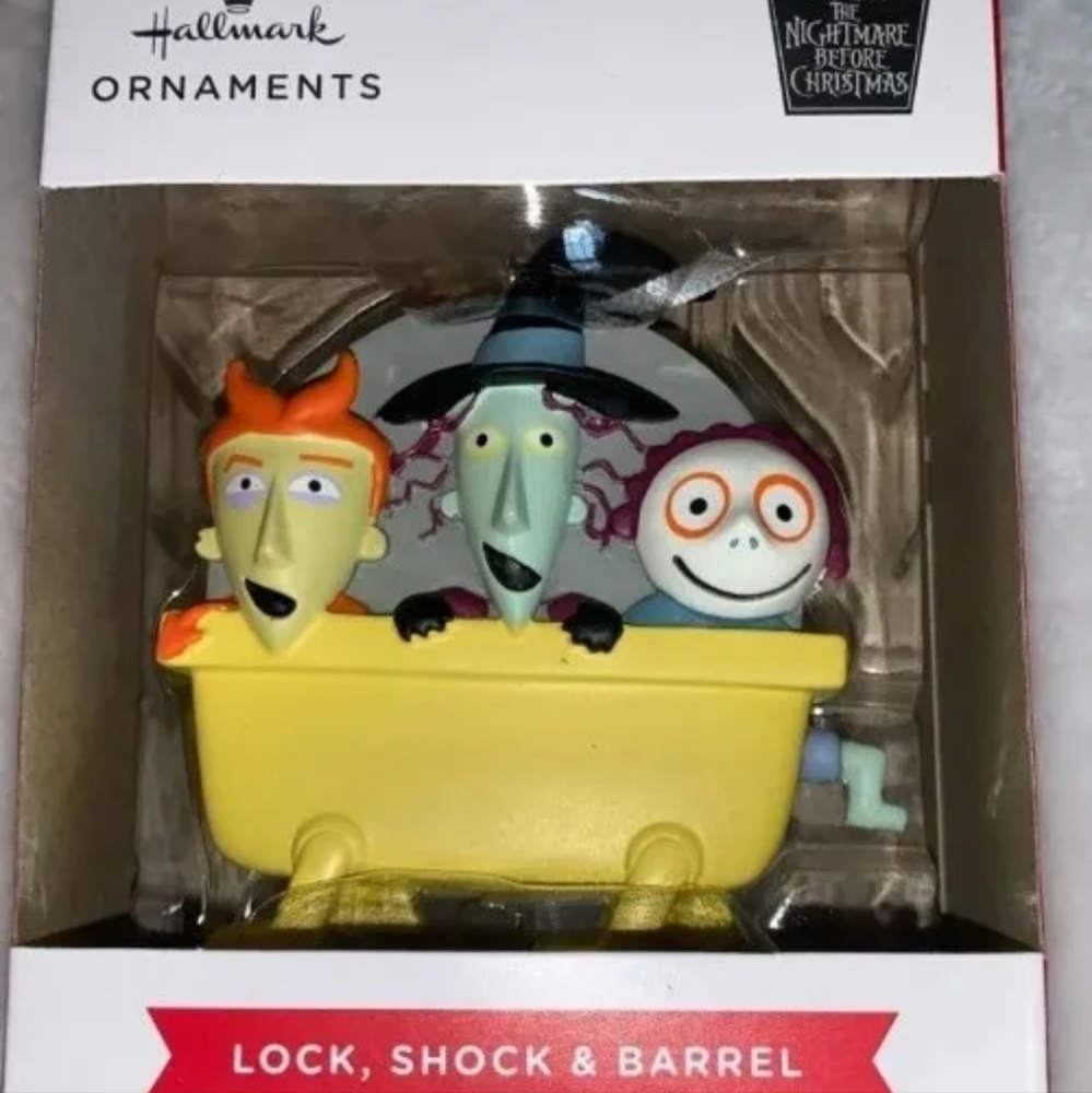 Hallmark The Nightmare Before Christmas Lock, Shock & Barrel Ornament New